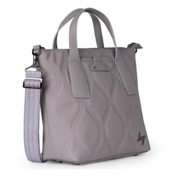 LUG Alto Matte Luxe VL (Vegan Lthr) Tote/Crossbody/Shoulder Bag/Satchel - Grey - Picture 2 of 15